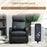 HOMCOM Recliner Armchair, Massage Faux Leather Push Back Reclining Chair With Adjustable Leg Rest, Side Pocket, For Home Living Room Theatre, Black
