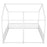 Metal Twin Size House Platform Beds, Two Shared Beds, White