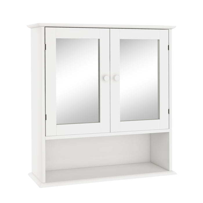 Elegant Bathroom Wall Cabinet with Double Mirrors | Space-Saving Storage for Modern Homes
