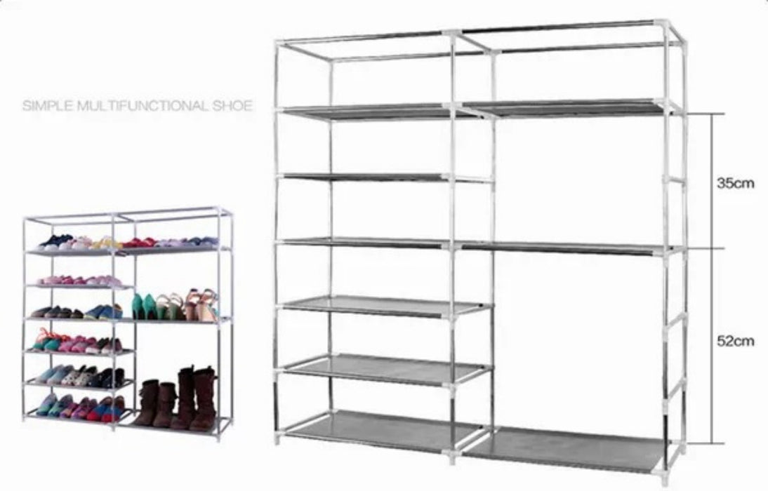 Double Row Shoe Rack Organizer – Space-Saving Storage Solution for Home