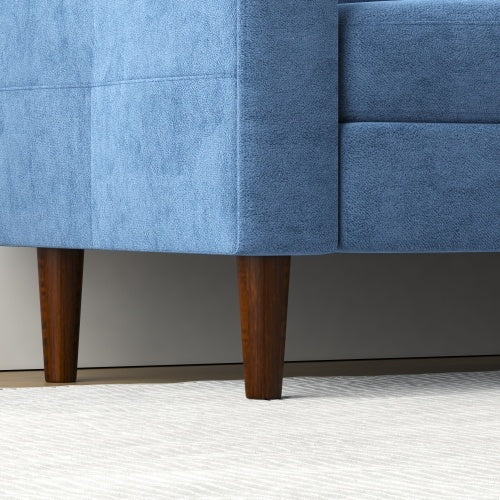 Navy Blue Convertible Sofa with USB & Storage - Space-Saver for Modern Living