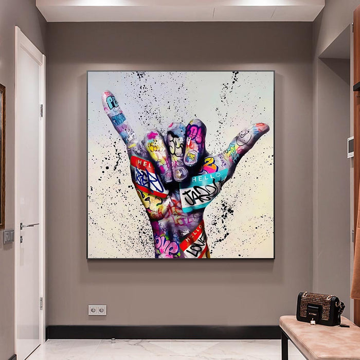 "Vibrant Abstract Graffiti Canvas Art for Urban Spaces"