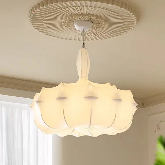 Modern Japanese Wabi-Sabi Silk Chandelier – Elegant Pendant Light for Living Room & Bedroom