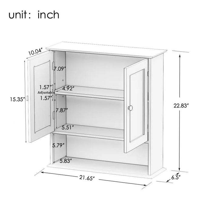 Elegant Bathroom Wall Cabinet with Double Mirrors | Space-Saving Storage for Modern Homes
