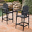 Dark Grey Acacia Wood Bar Stool - Stylish Patio Comfort