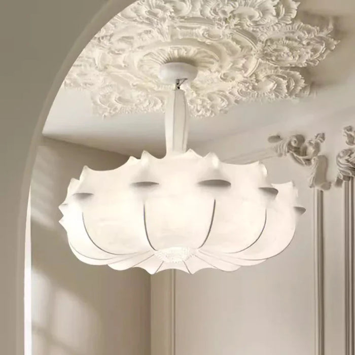 Modern Japanese Wabi-Sabi Silk Chandelier – Elegant Pendant Light for Living Room & Bedroom