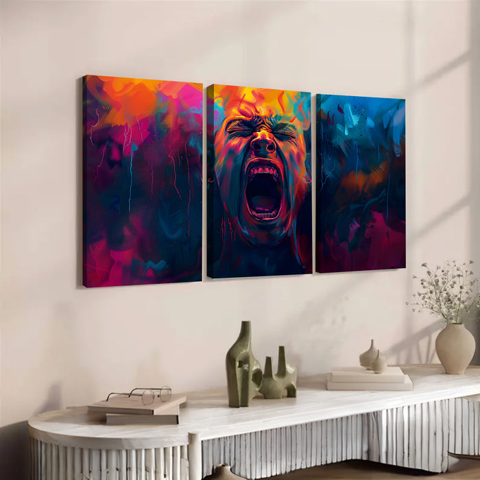 Custom Modern Art Triptych for Living Room by POD Creations