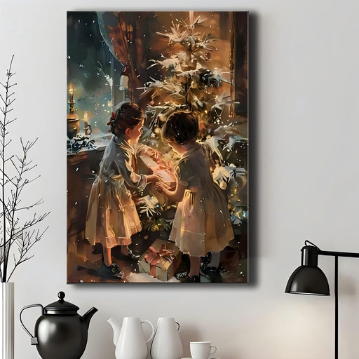 "Festive Wrapped Canvas Art by [Brand] - Perfect Home Decor"