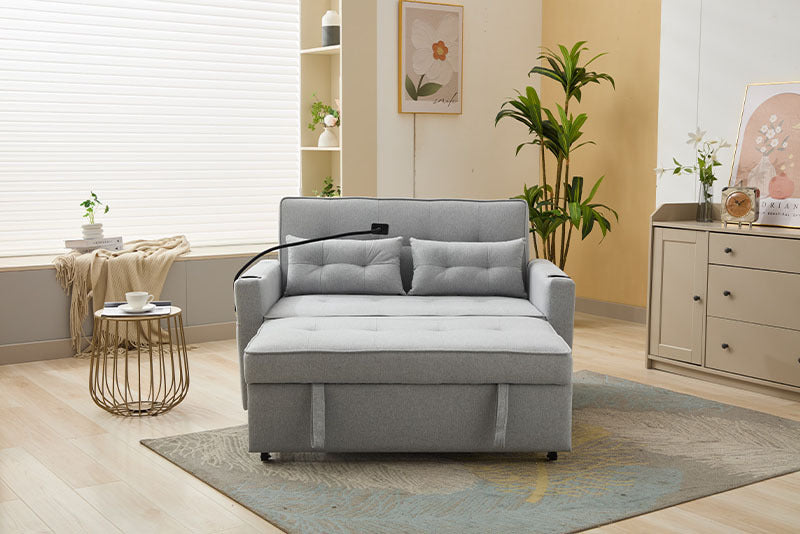 Futon Chair Bed Convertible Chair 3-in-1 Pull Out Sleeper Chair Beds With USB Ports,Wear-resistant And Anti-scratch, Armchair Bed Sleeper For Living Room