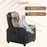 HOMCOM Recliner Armchair, Massage Faux Leather Push Back Reclining Chair With Adjustable Leg Rest, Side Pocket, For Home Living Room Theatre, Black