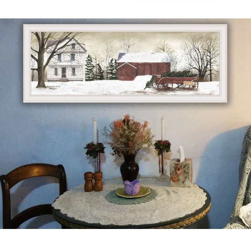 Framed "Christmas Trees for Sale" Art by Billy Jacobs - Ready to Hang, Festive Decor