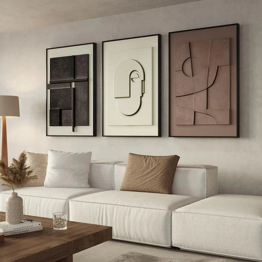Abstract Geometric 3D Art Trio for Modern Spaces HomeWares Hub